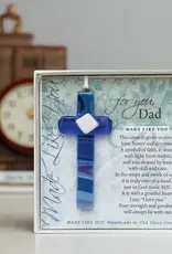 Dad Gift USA Handmade Glass Cross