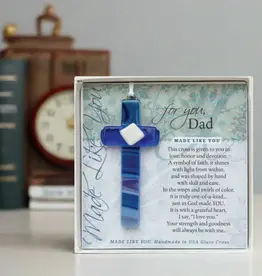Dad Gift USA Handmade Glass Cross