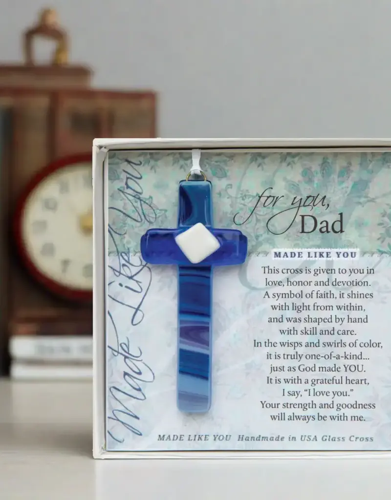 Dad Gift USA Handmade Glass Cross