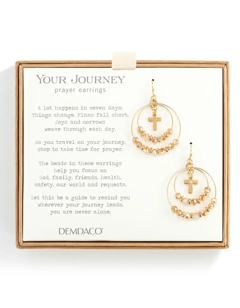 Beaded Prayer Earrings - Champagne