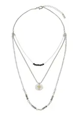 Beaded Prayer Necklace - Black