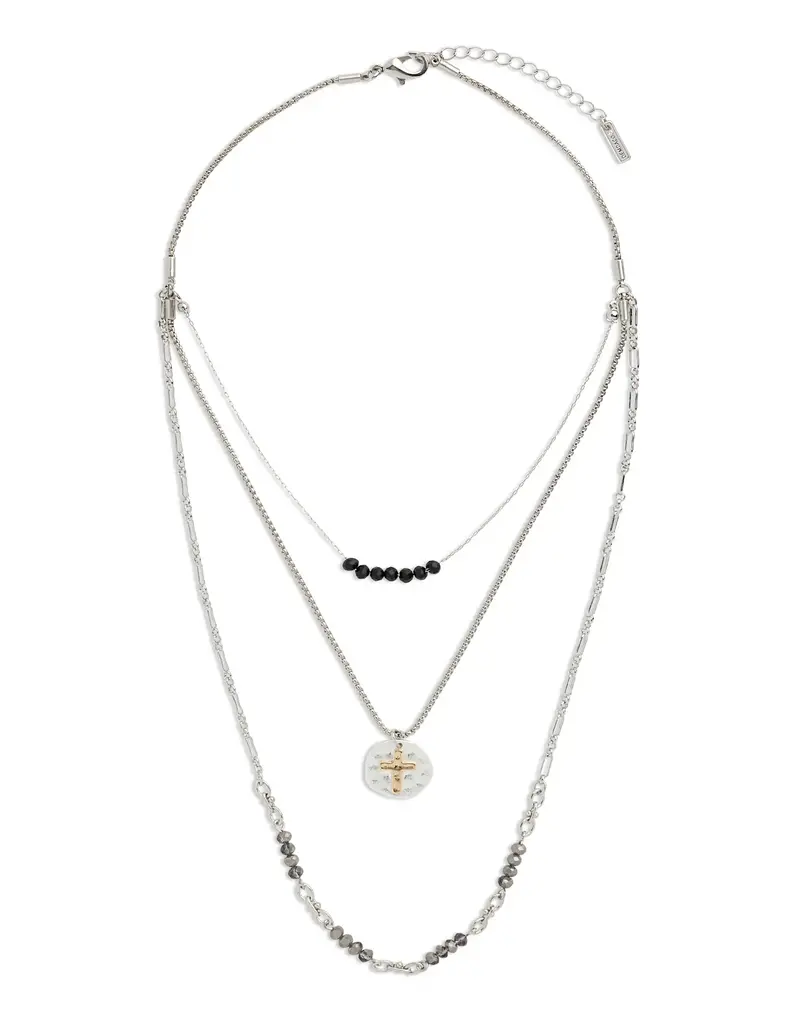 Beaded Prayer Necklace - Black