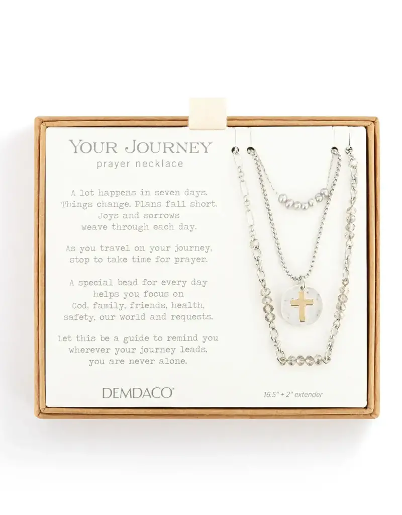 Beaded Prayer Necklace - Gray