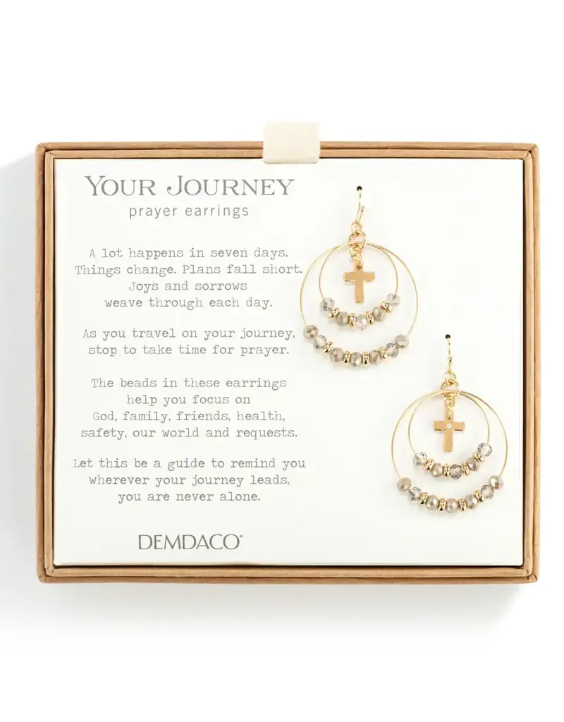 Beaded Prayer Earrings - Gray