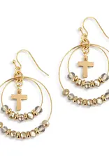 Beaded Prayer Earrings - Gray