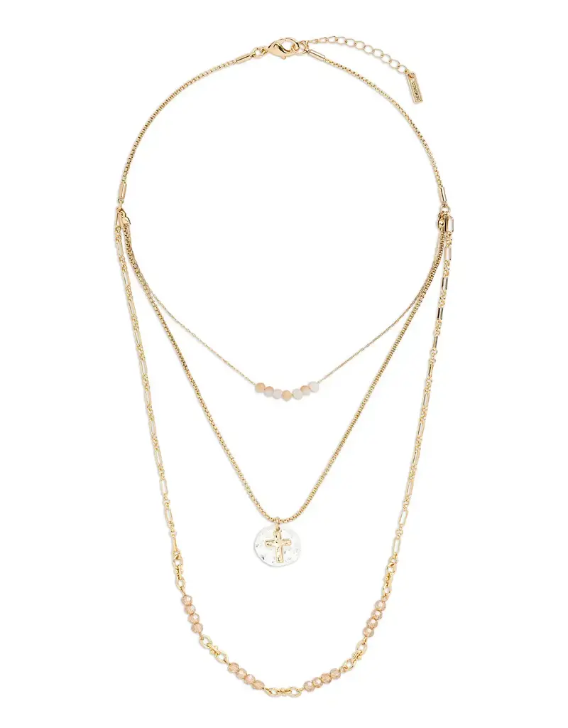 Beaded Prayer Necklace - Champagne