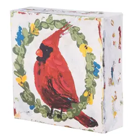 Wreath Red Bird Canvas
