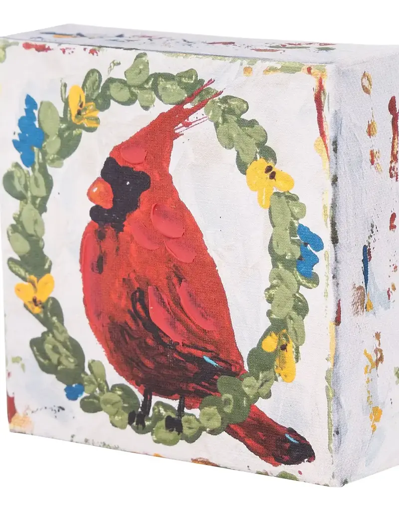 Wreath Red Bird Canvas