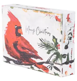 Merry Christmas Red Bird Canvas
