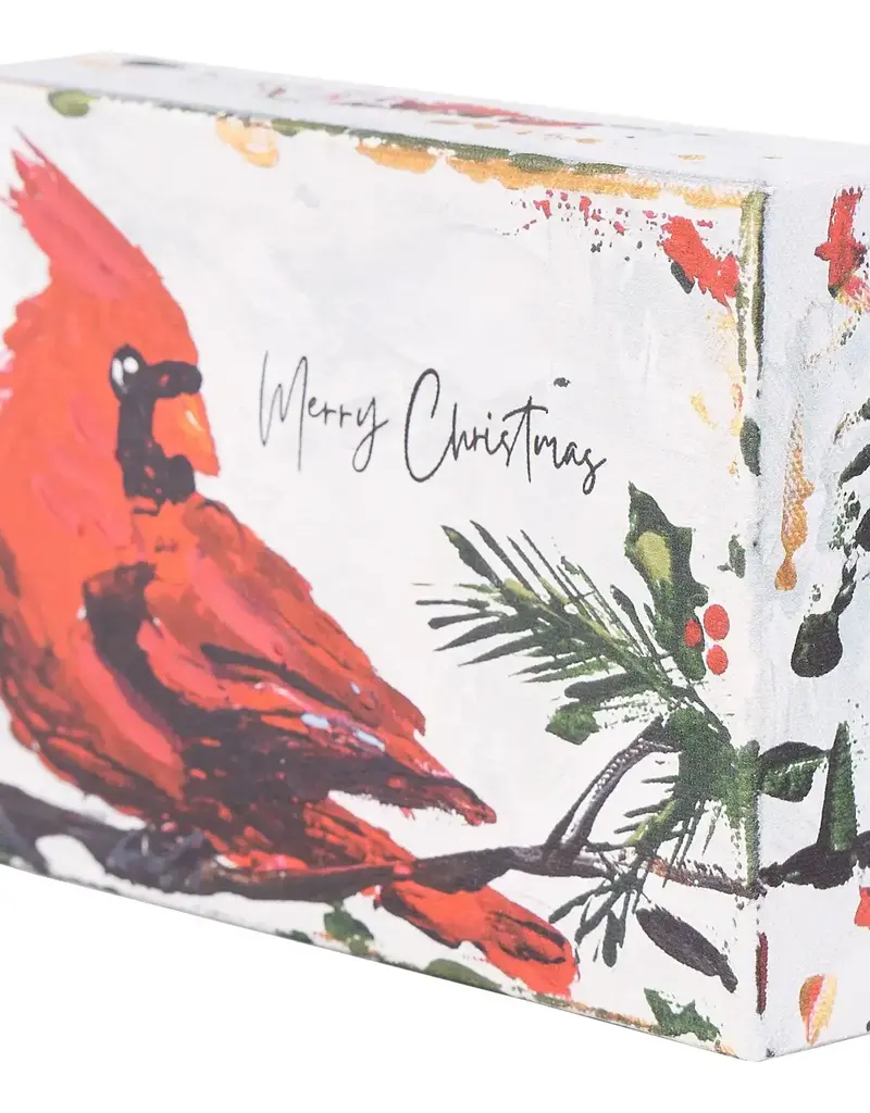Merry Christmas Red Bird Canvas