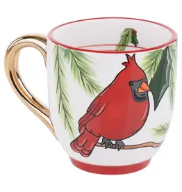 Merry Christmas Red Bird Branches Mug