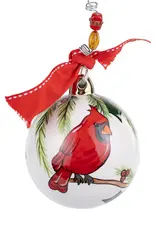 Merry Christmas Red Bird Branches Ornament