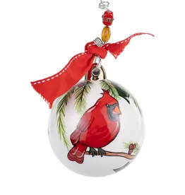 Merry Christmas Red Bird Branches Ornament