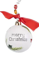 Merry Christmas Red Bird Branches Ornament