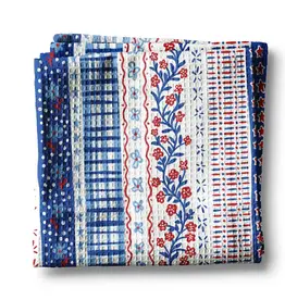 4th July Patriotic Red White Blue Flag Kitchen Towel Waffle
