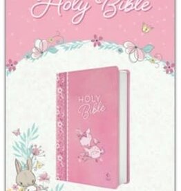 NLT Infant Bible--soft leather-look, pink