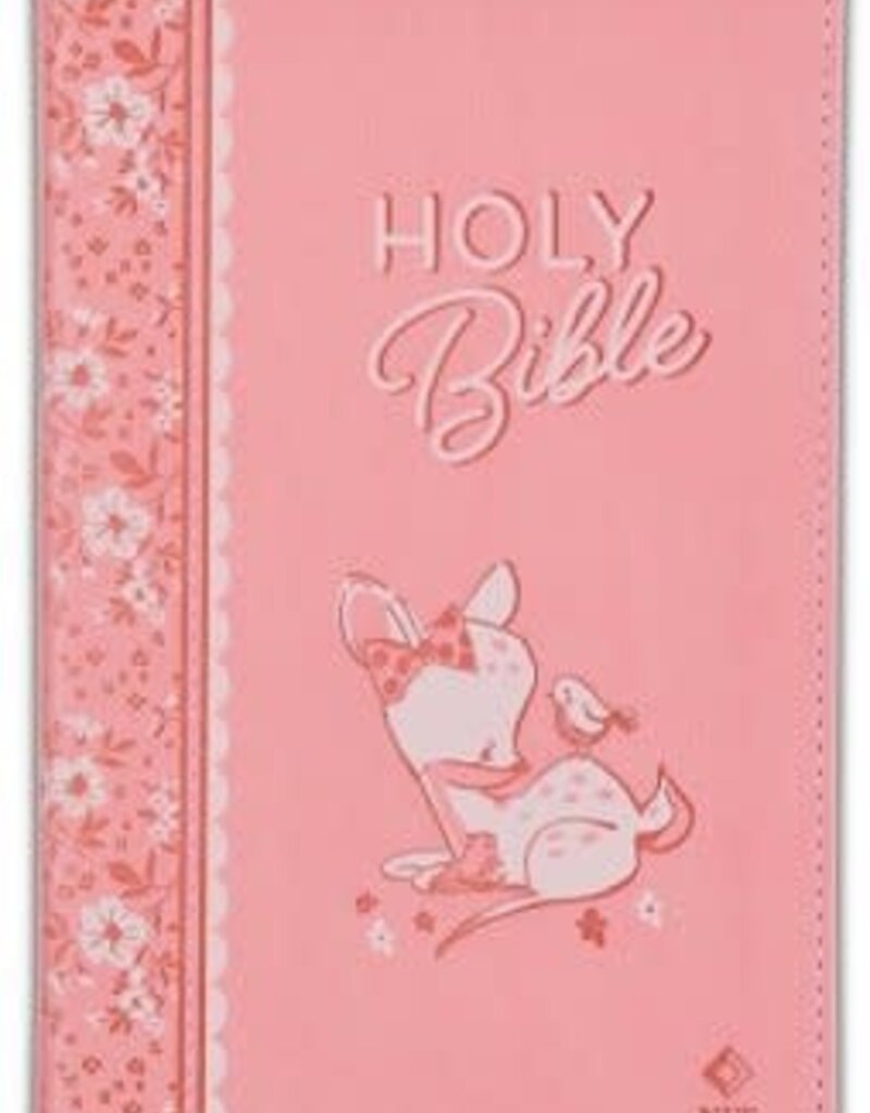 NLT Infant Bible--soft leather-look, pink