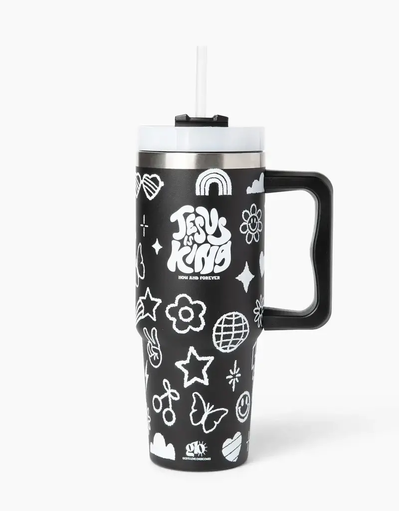 Jesus Is King Stainless Steel 30oz Tumbler with Handle