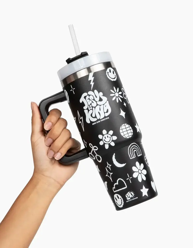 Jesus Is King Stainless Steel 30oz Tumbler with Handle