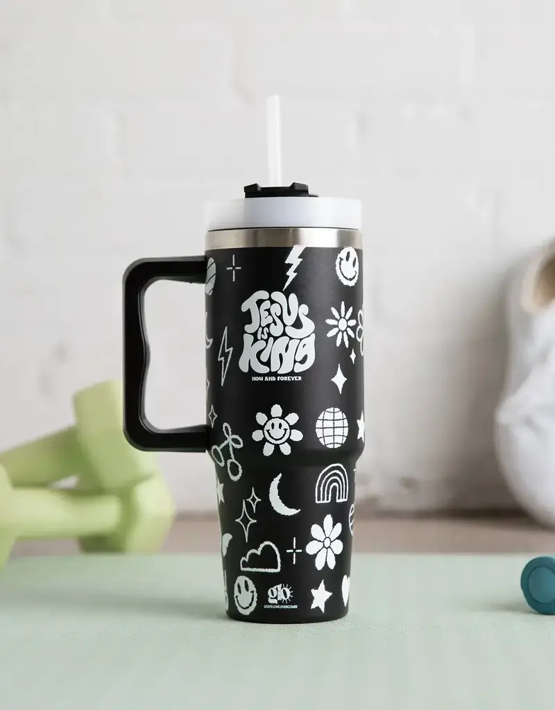 Jesus Is King Stainless Steel 30oz Tumbler with Handle