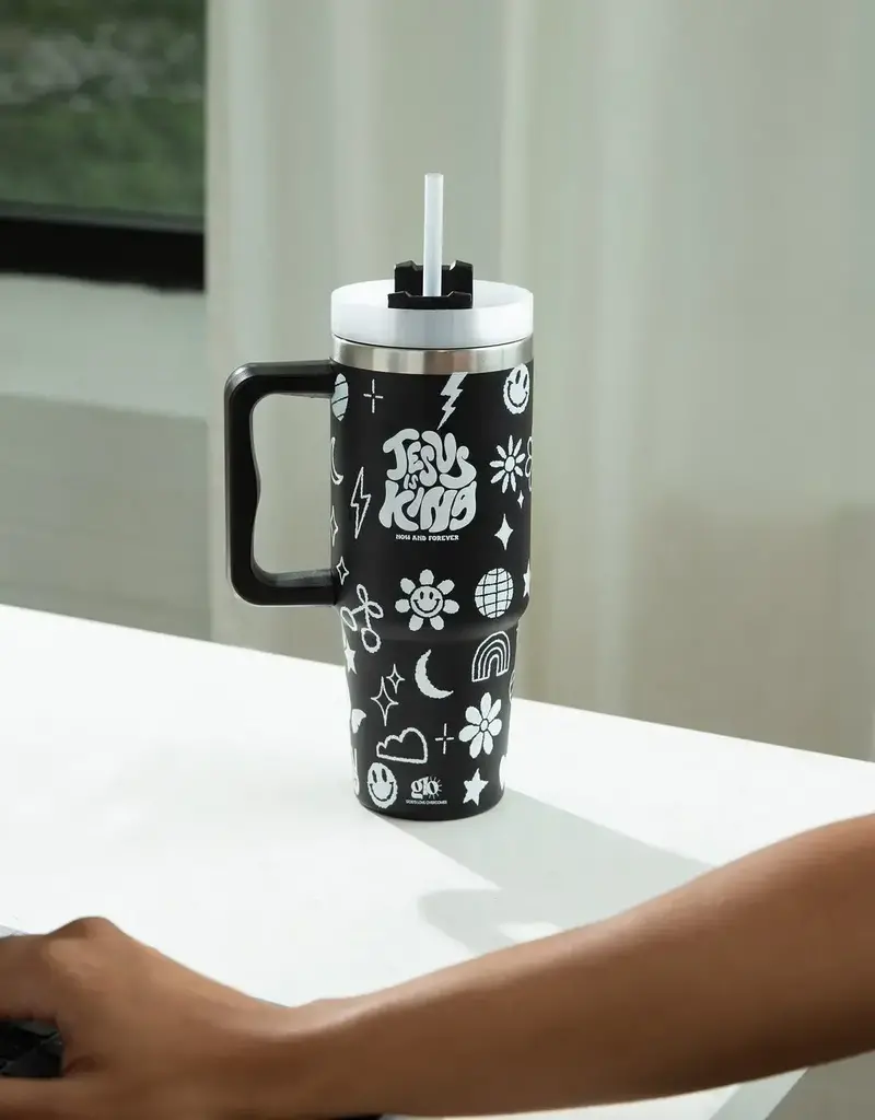 Jesus Is King Stainless Steel 30oz Tumbler with Handle