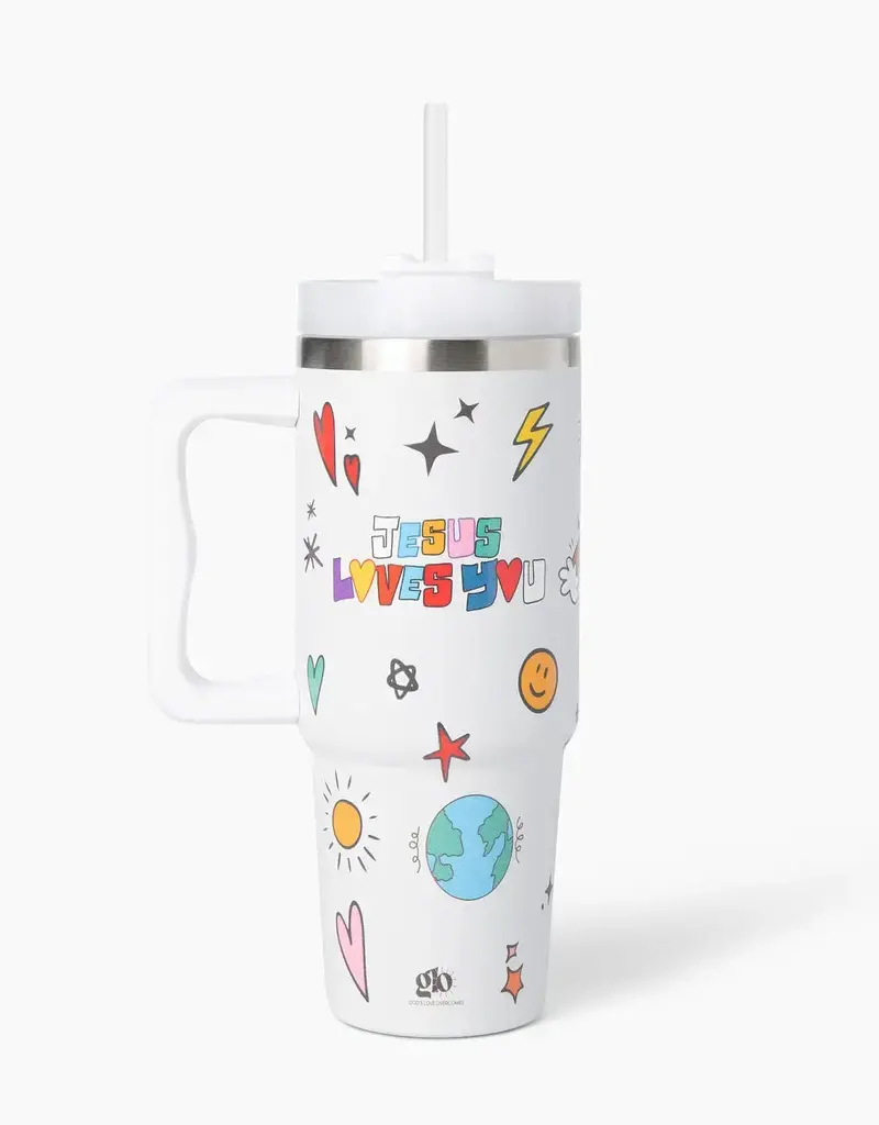 Jesus Loves You All Over Print Stainless Steel 30oz Tumbler with Handle