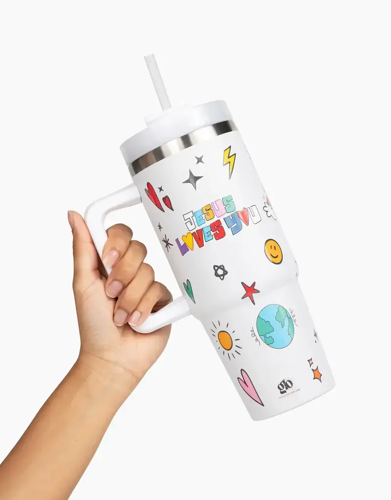 Jesus Loves You All Over Print Stainless Steel 30oz Tumbler with Handle