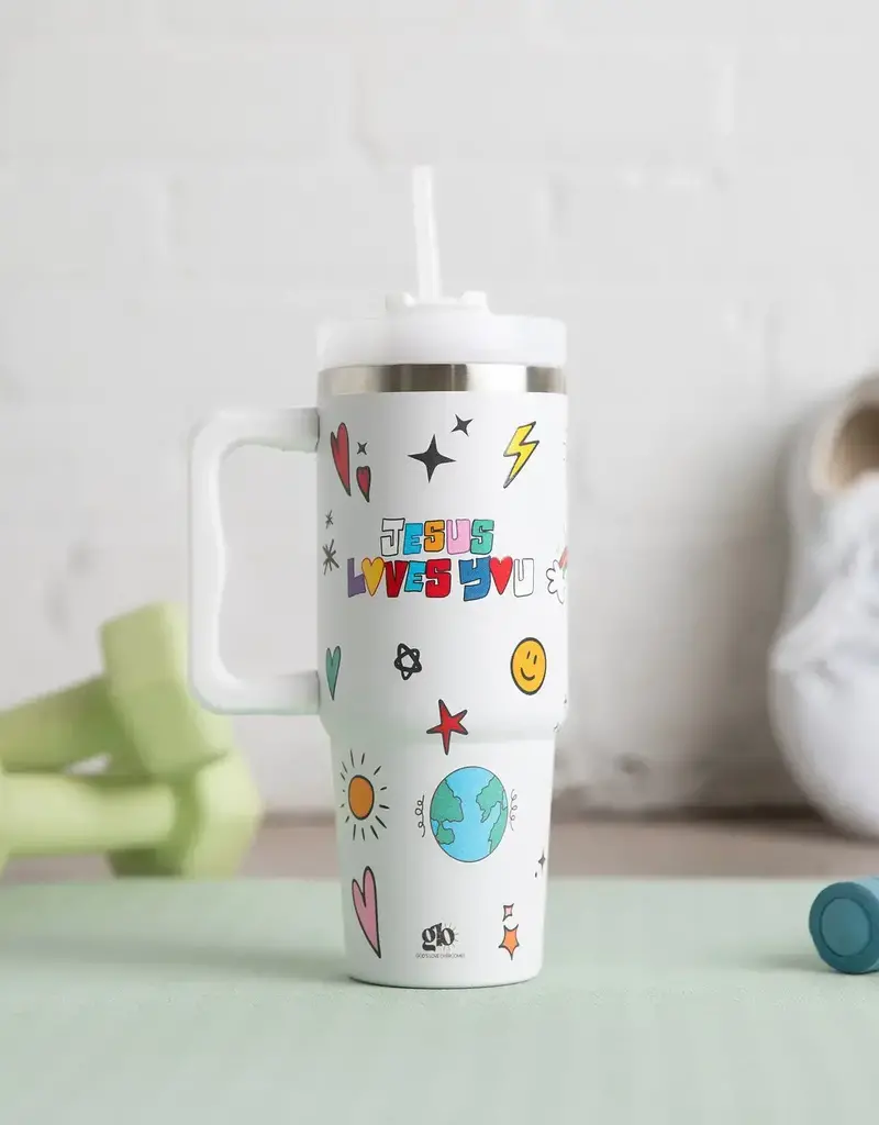 Jesus Loves You All Over Print Stainless Steel 30oz Tumbler with Handle