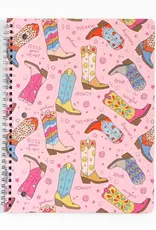 Western Cowgirl Boots Spiral Notebook