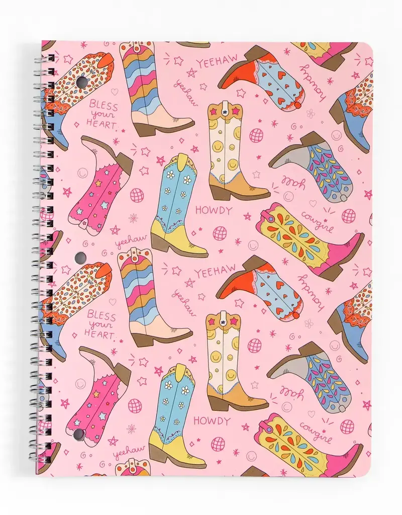 Western Cowgirl Boots Spiral Notebook