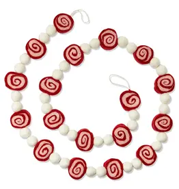 Wool Felt Pepperment Candy Garland