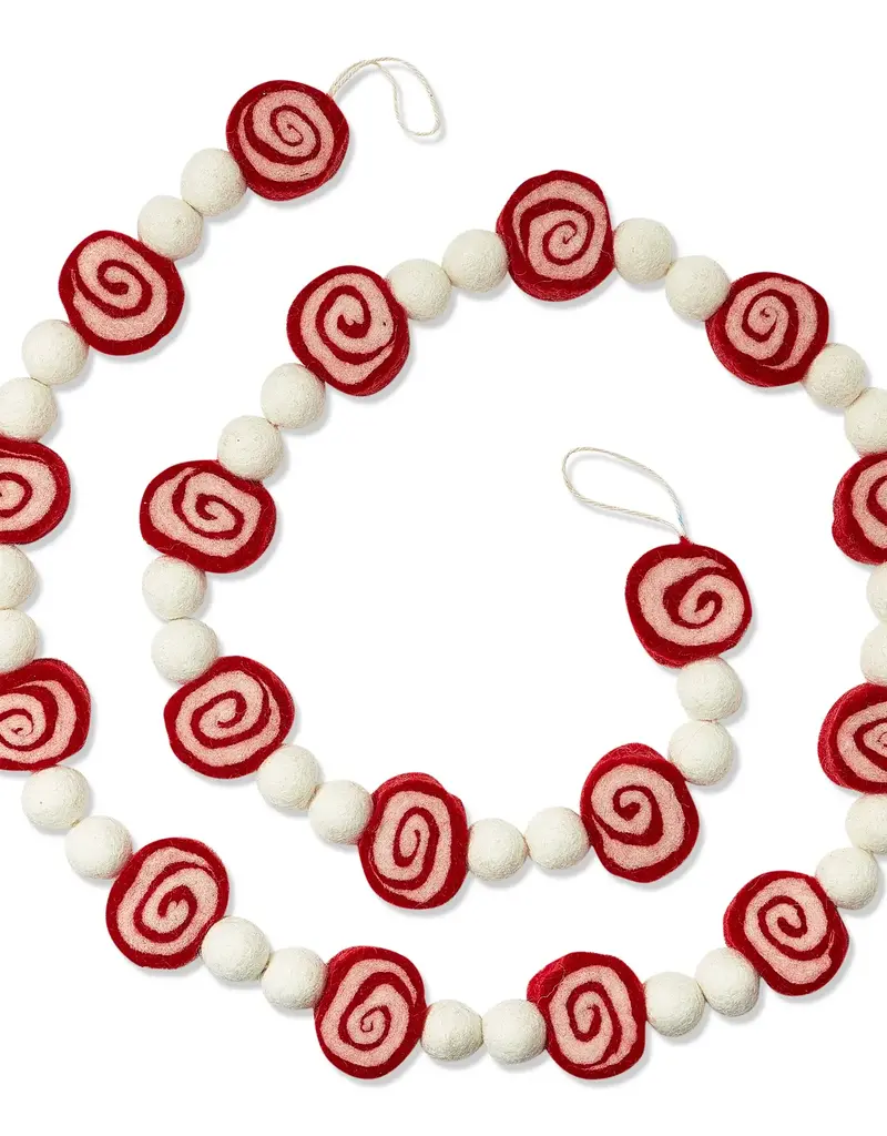 Wool Felt Pepperment Candy Garland