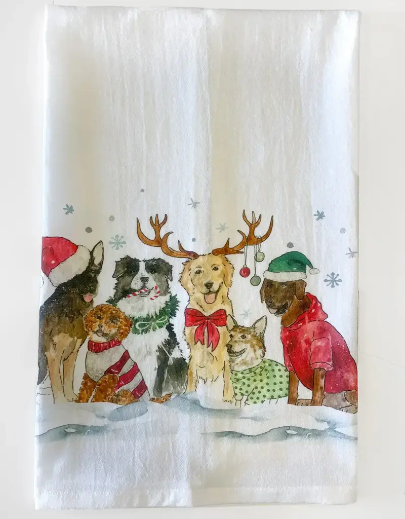 Christmas Dogs Kitchen Towel