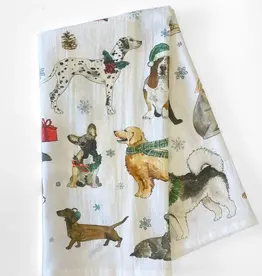 Cozy Christmas Dogs Kitchen Towel