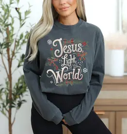 Jesus Light of the World Bows Long Sleeve Christmas T Shirt