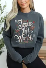 Jesus Light of the World Bows Long Sleeve Christmas T Shirt