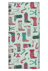 Christmas Western Cowgirl Boots Tea Towel