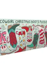 Christmas Western Cowgirl Boots - 400 Piece Jigsaw Puzzle