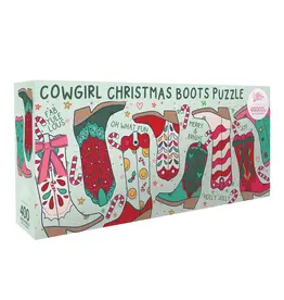 Christmas Western Cowgirl Boots - 400 Piece Jigsaw Puzzle