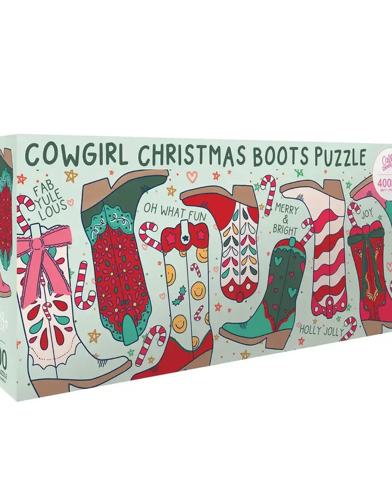 Christmas Western Cowgirl Boots - 400 Piece Jigsaw Puzzle