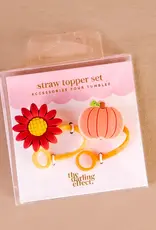 Straw Topper Set-Petals & Pumpkins