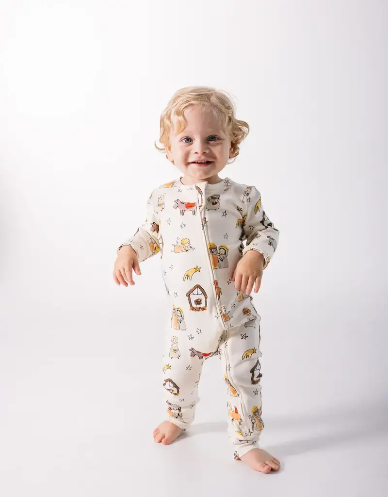 Away in a Manger PJ Footless Onesie Cotton