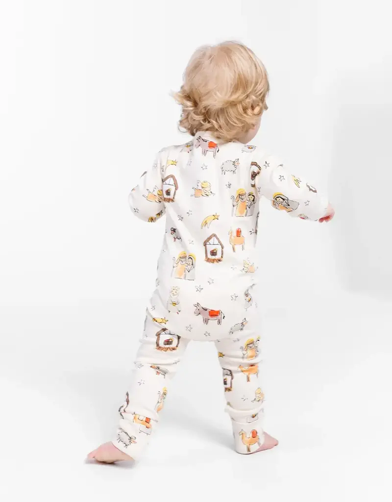 Away in a Manger PJ Footless Onesie Cotton