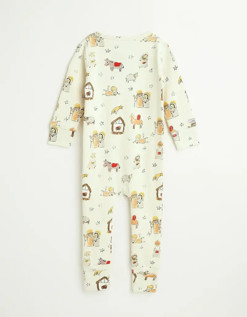 Away in a Manger PJ Footless Onesie Cotton