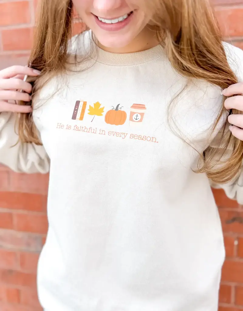 He Is Faithful in Every Season Fall Christian Sweatshirt