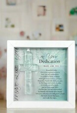 Baby Dedication Cross: USA Framed Glass Decor