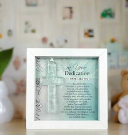 Baby Dedication Cross: USA Framed Glass Decor
