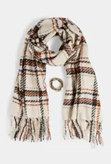Woven Scarf + Bracelet Set- Winter White