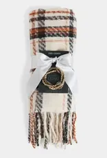 Woven Scarf + Bracelet Set- Winter White