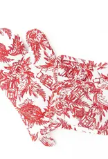 Nutcracker Toile Oven Mitt Set